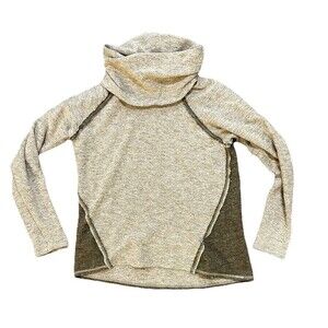 Kuhl Pullover Cowl Neck Sweater Light Weight Knit Grey Green Womens L RUNS SM